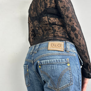 Black mesh long sleeves shirt (S)