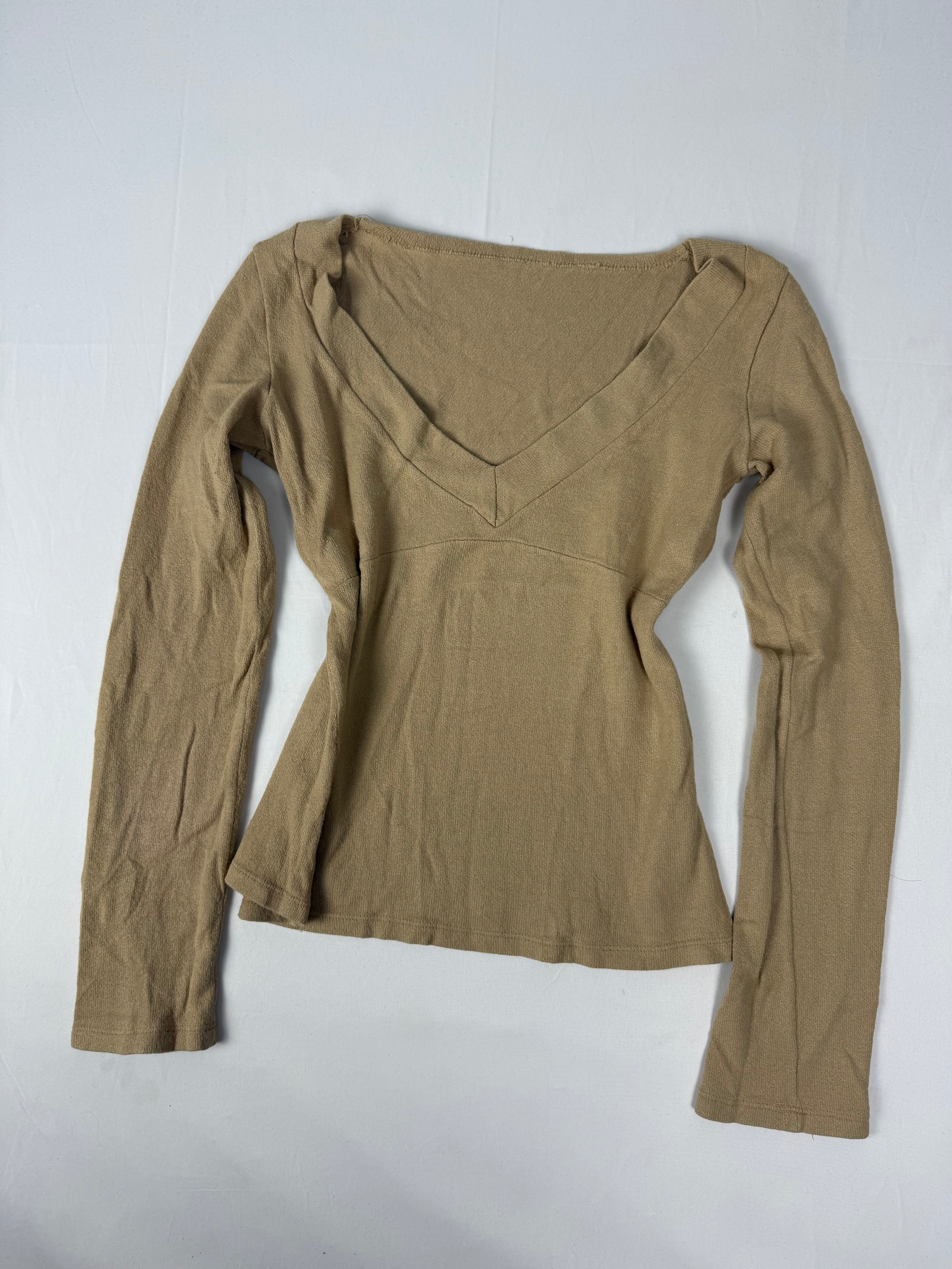 Beige V neck jumper (S/M)