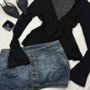Black see trough cardigan jumper (S/M)