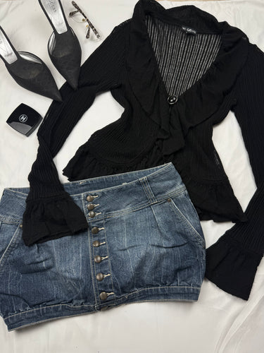Black see trough cardigan jumper (S/M)