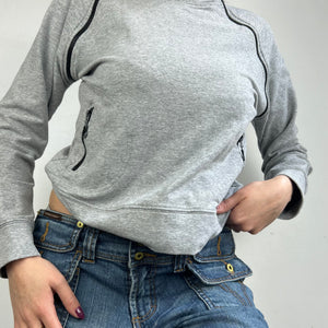 Grey zip up sweatshirt (S/M)