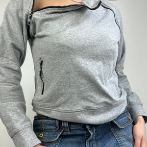 Grey zip up sweatshirt (S/M)
