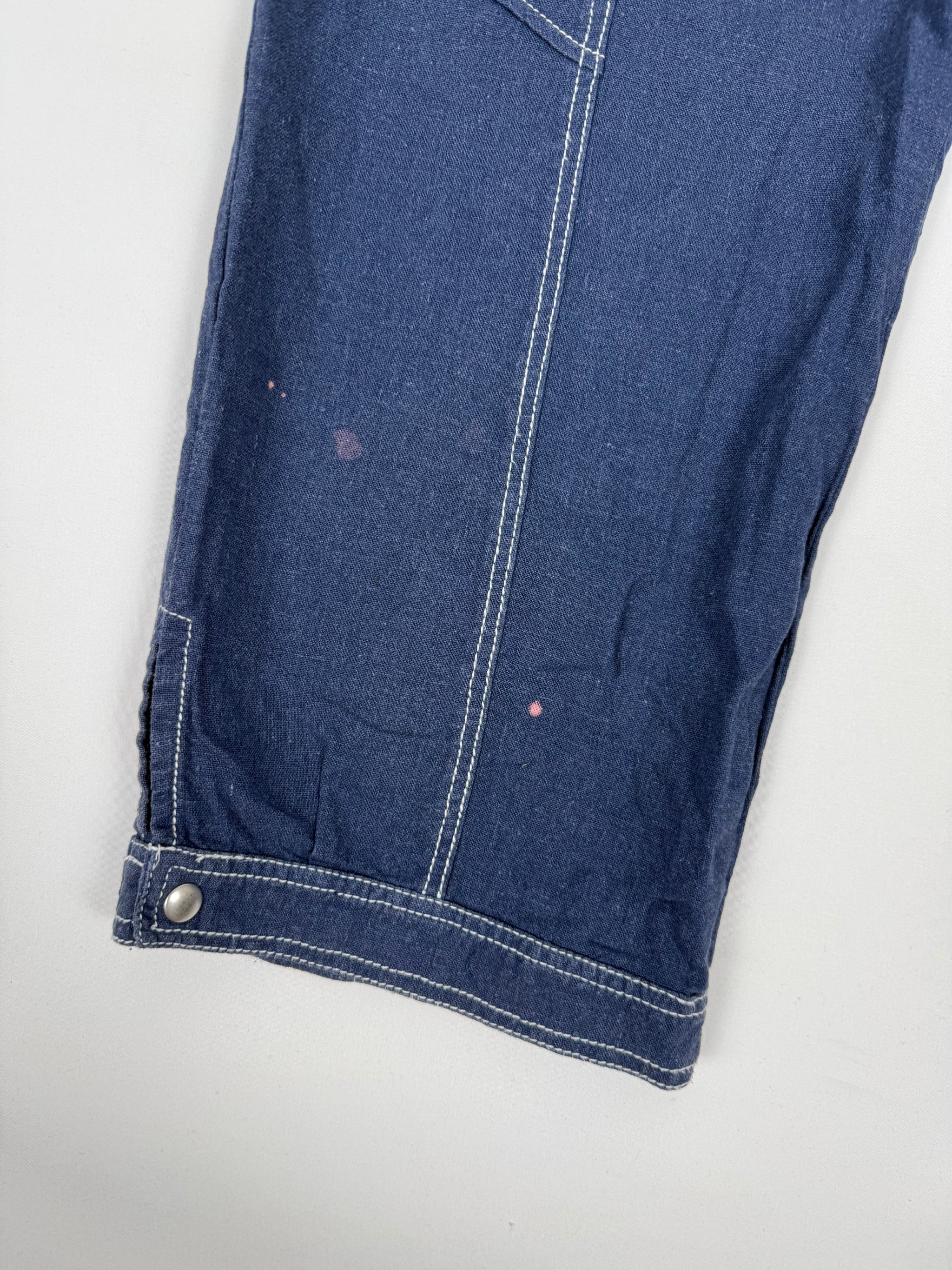 Navy denim cargo capri pants (M)