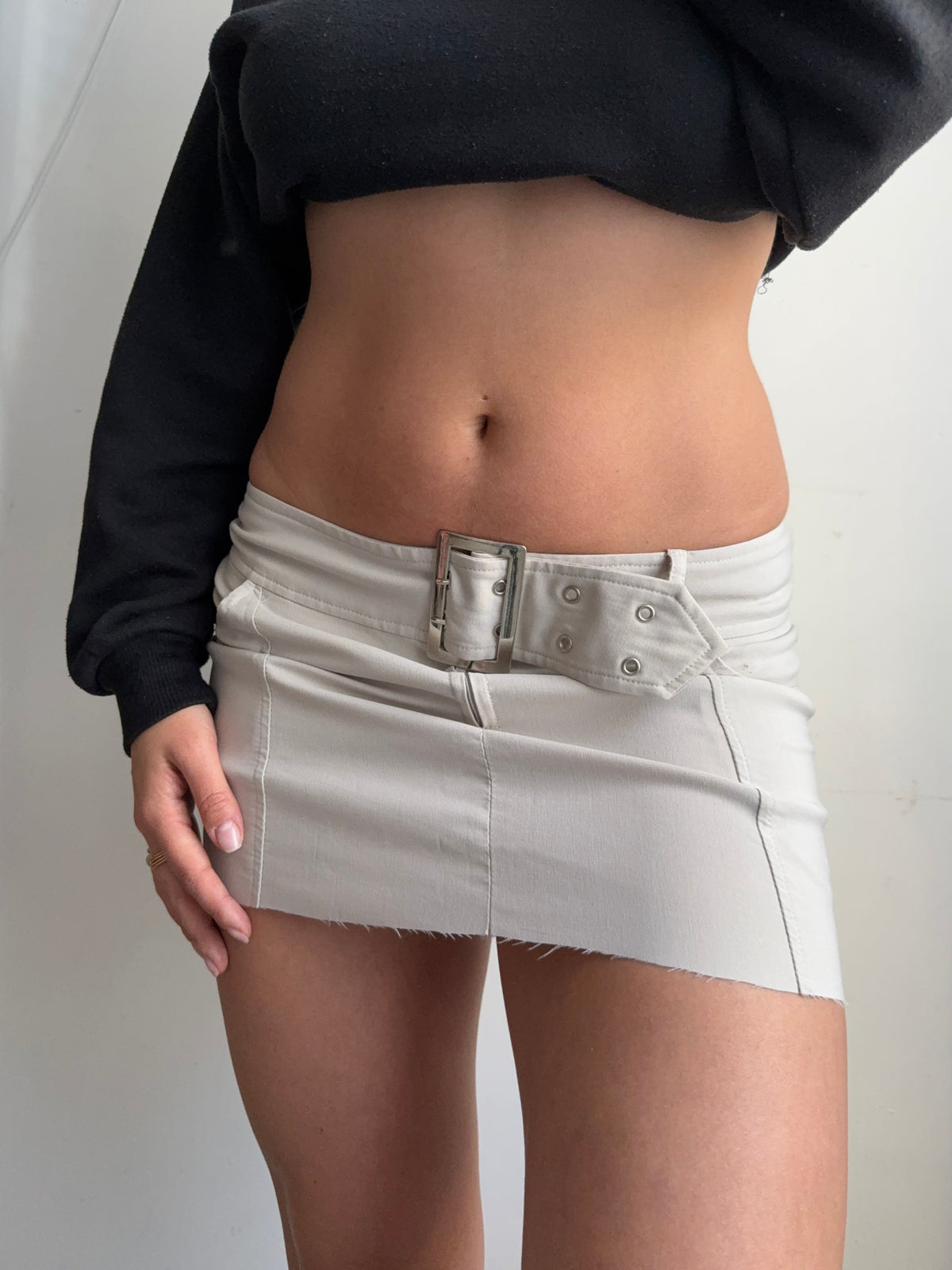 Jupe-short courte taille basse graphique orange (XS)