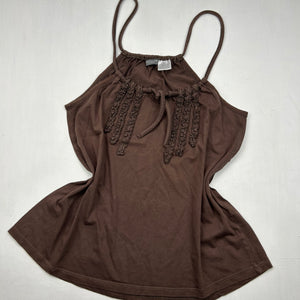 Brown cotton cami top (L)