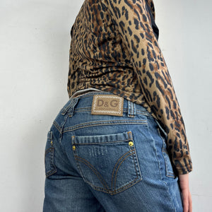 Panther print zip up office jacket (S/M)