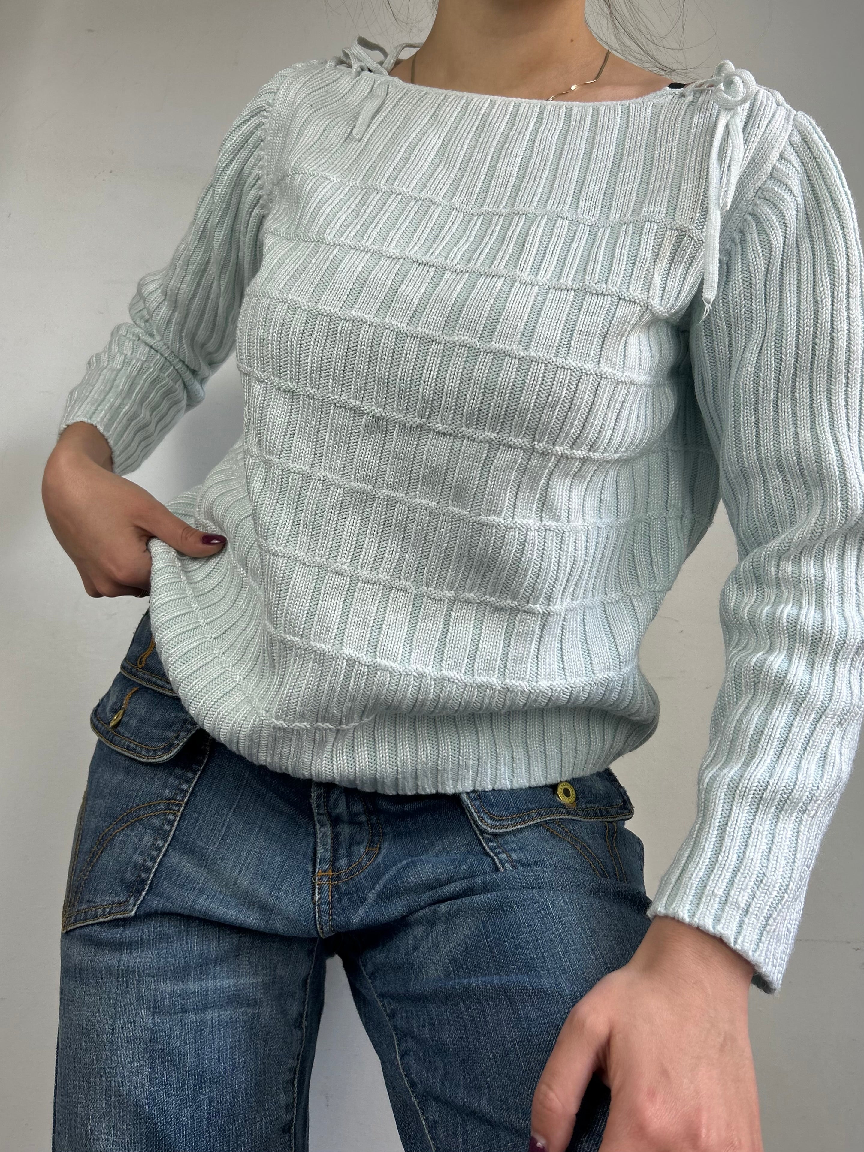 Baby blue lace up jumper (S/M)