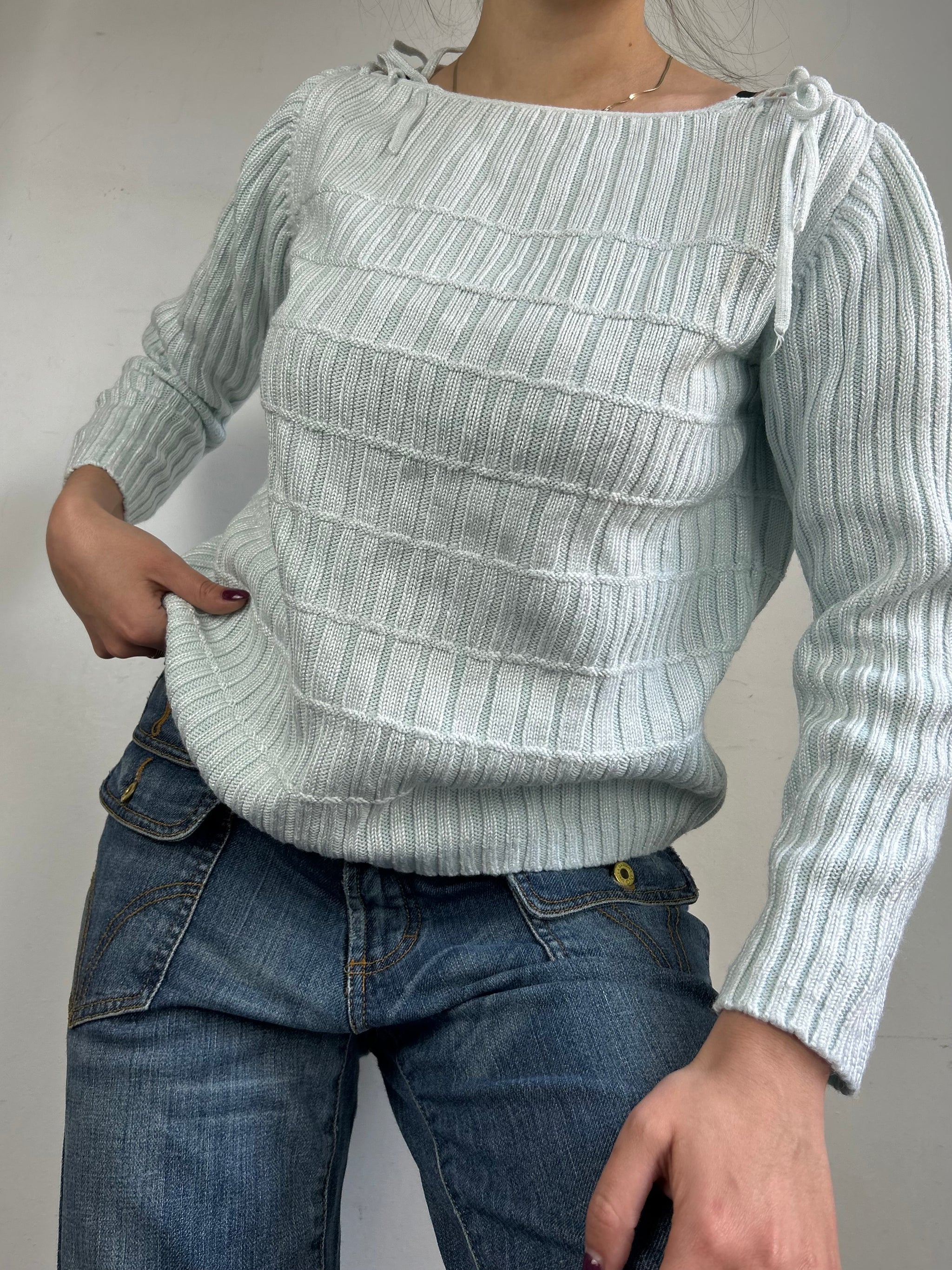 Baby blue lace up jumper (S/M)