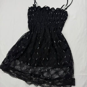 Black mesh lined stretchy top (S/M)