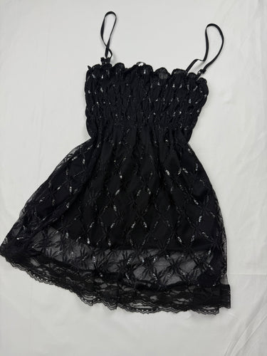 Black mesh lined stretchy top (S/M)