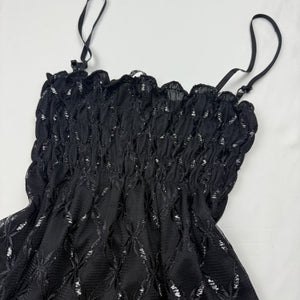 Black mesh lined stretchy top (S/M)