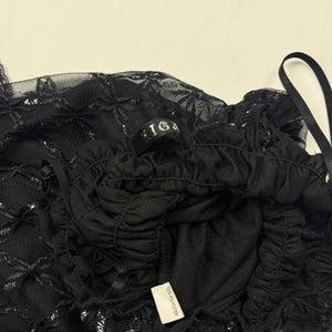 Black mesh lined stretchy top (S/M)