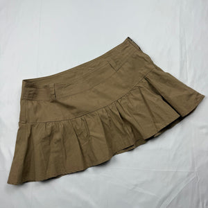 Beige low rise mini pleated skirt (M/L)