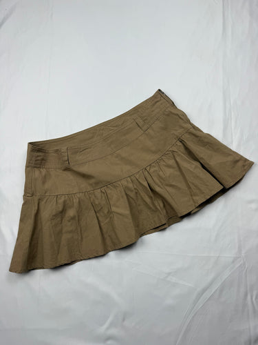 Beige low rise mini pleated skirt (M/L)