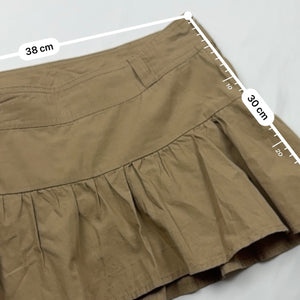 Beige low rise mini pleated skirt (M/L)