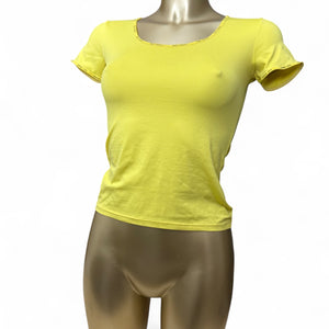 Yellow lycra tight fit tee (S/M)