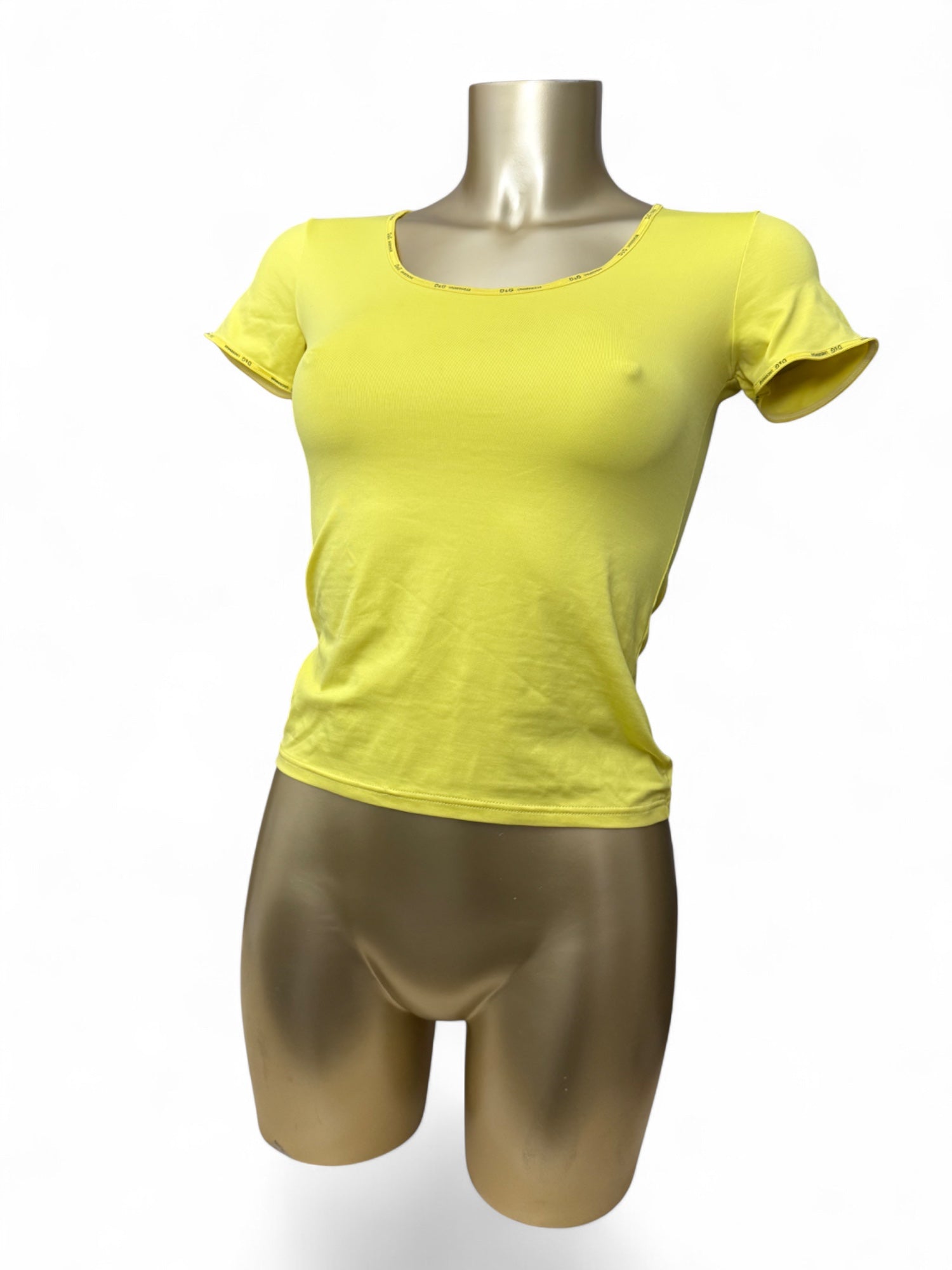 Yellow lycra tight fit tee (S/M)