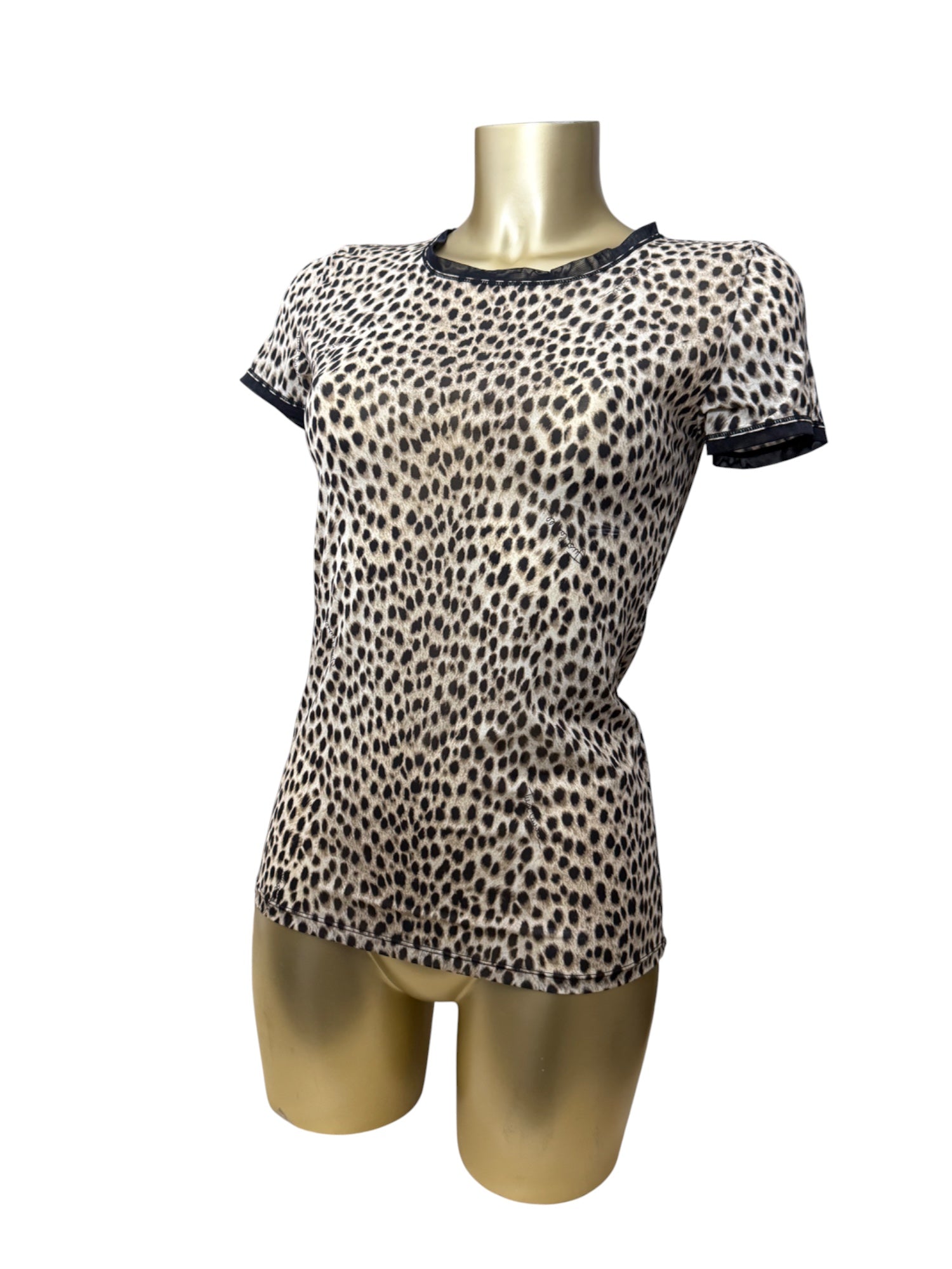 Beige panther lycra tight fit tee (L)