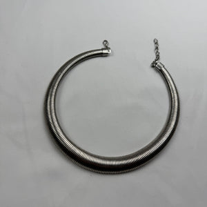 Vintage silver stainless steel choker necklace