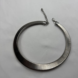Vintage silver stainless steel choker necklace