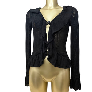 Black see trough cardigan jumper (S/M)