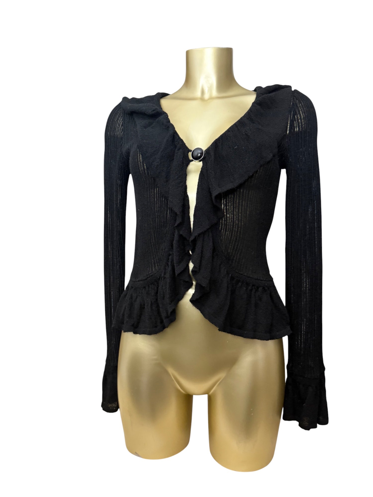 Black see trough cardigan jumper (S/M)