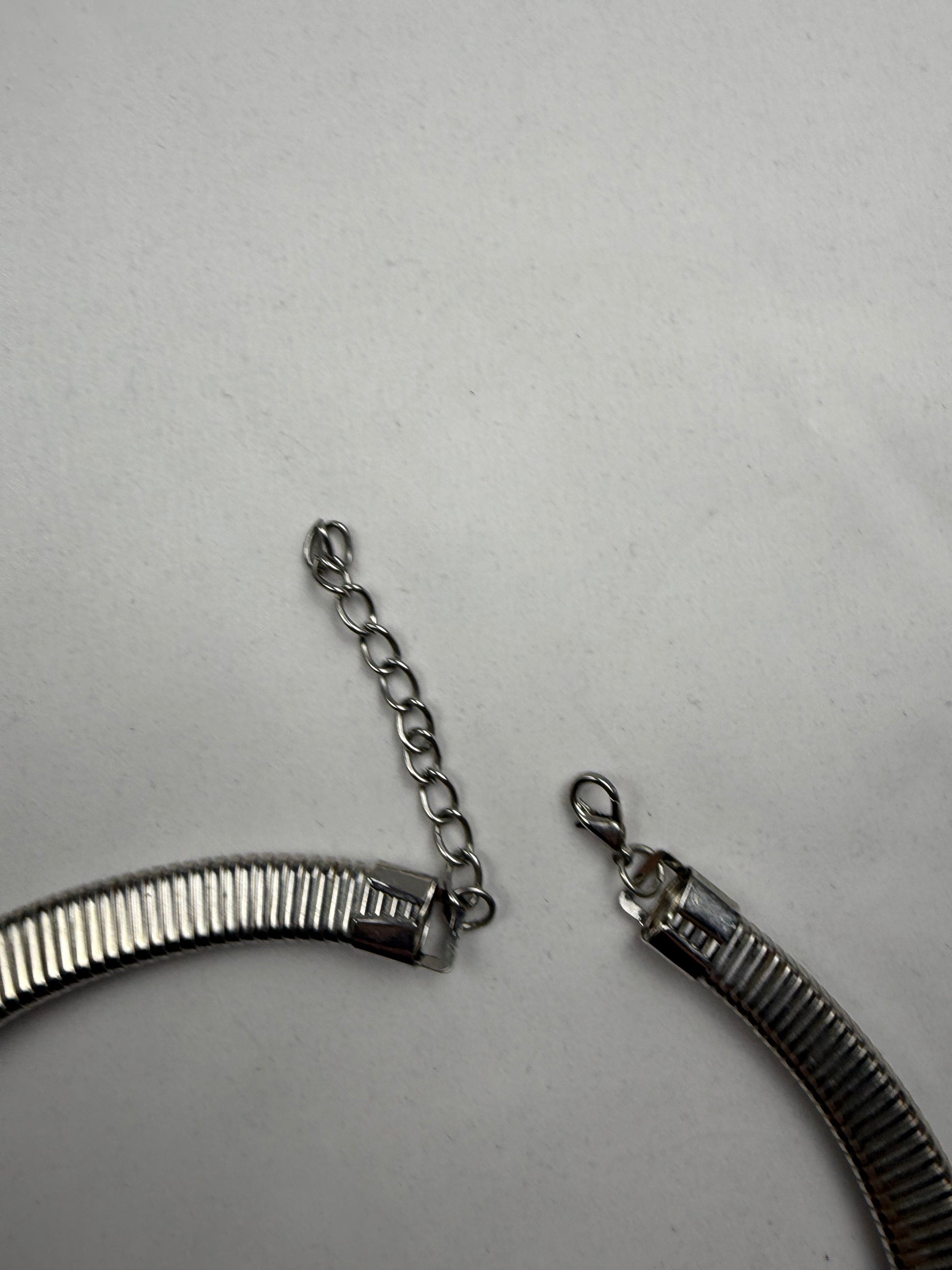 Vintage silver stainless steel choker necklace