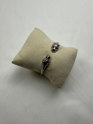 Vintage silver panther bangle bracelet