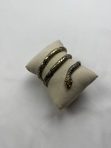Vintage gold snake bangle bracelet