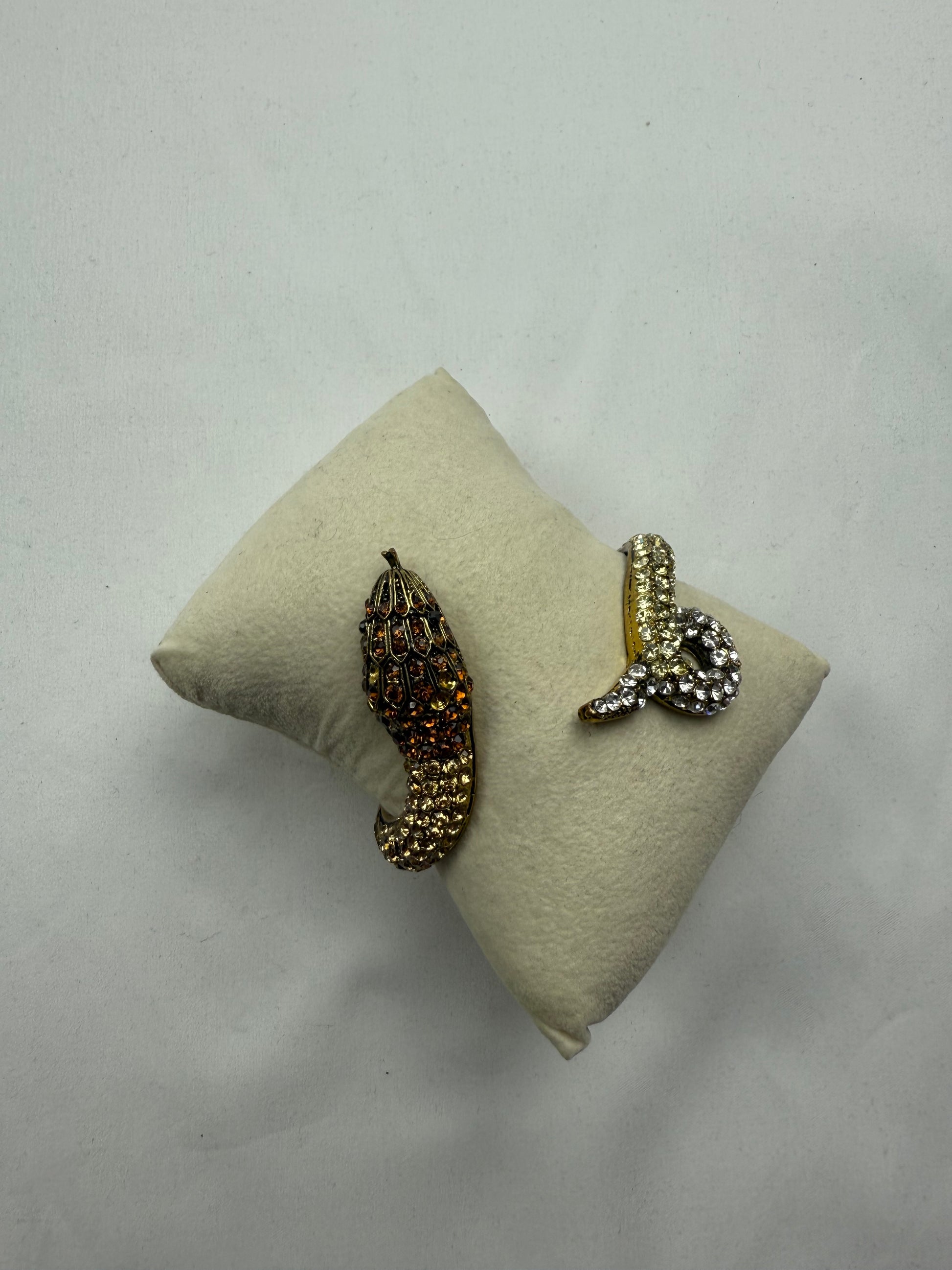 Vintage rhinestones gold snake bangle bracelet