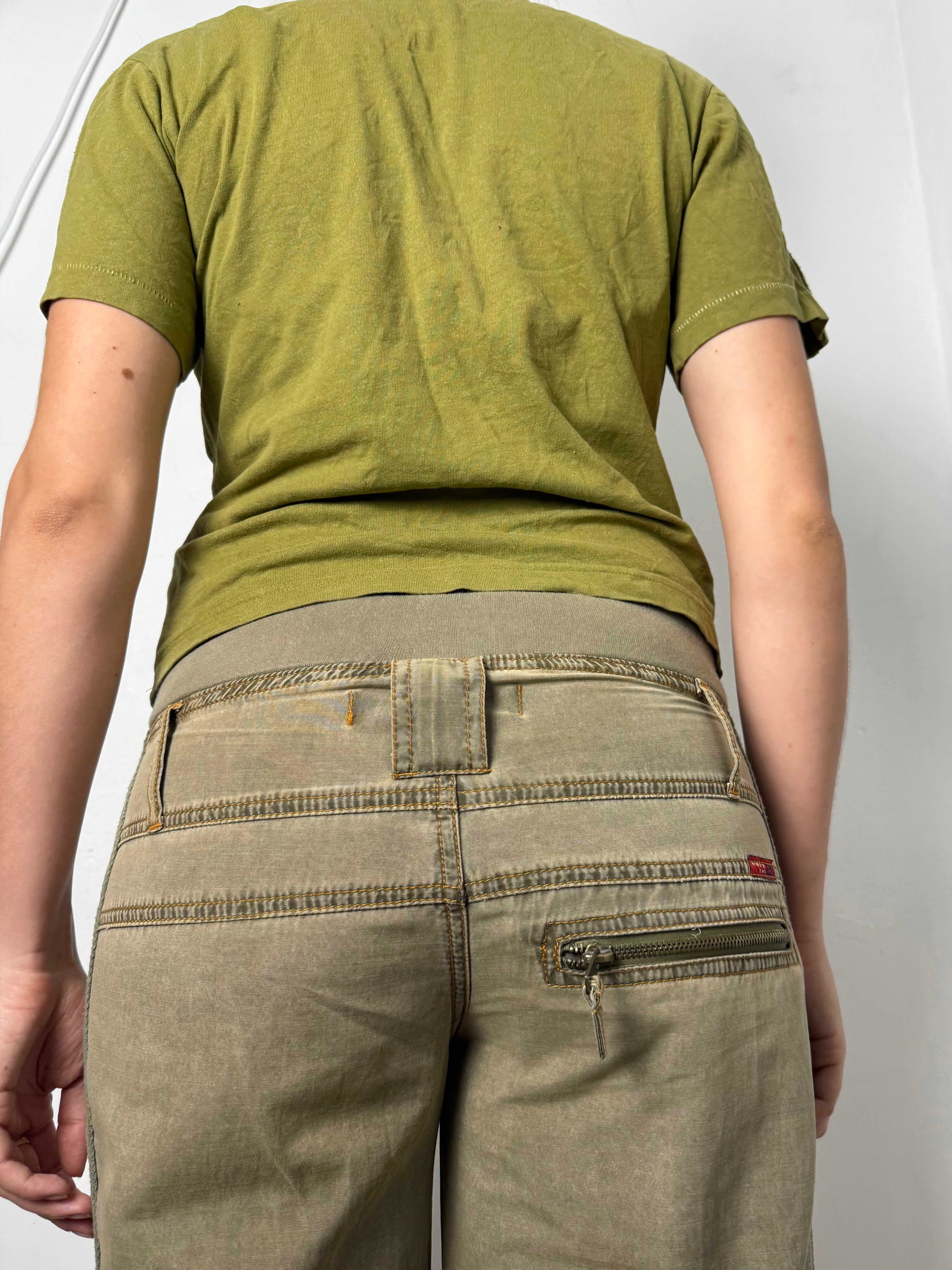 Khaki logo cotton tee (S)