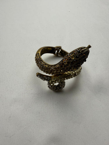 Vintage rhinestones gold snake bangle bracelet