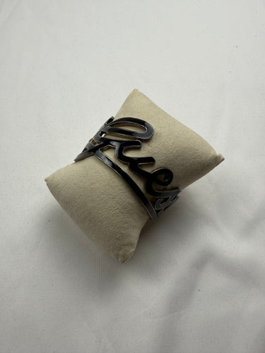 Black & gold stainless steel pearls bracelet