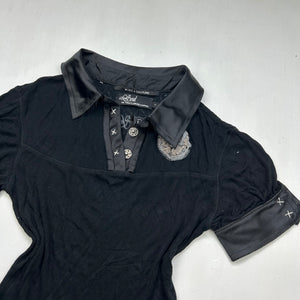 Black polo neck tee (S)