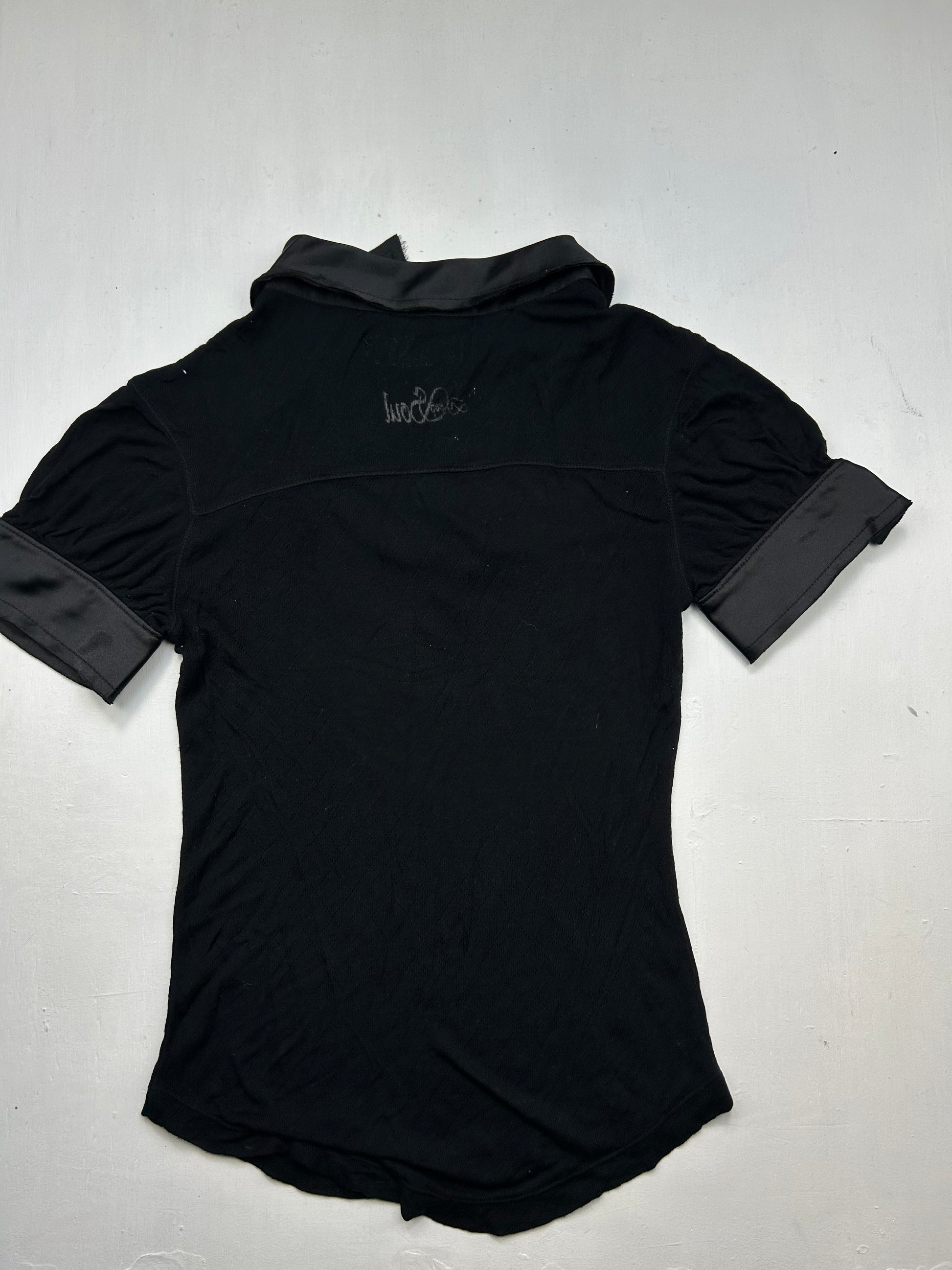 Black polo neck tee (S)