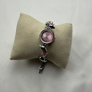 Vintage silver & pink bracelet watch jewelry