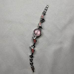 Vintage silver & pink bracelet watch jewelry