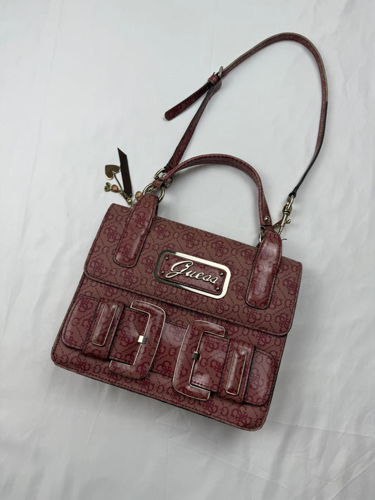 Burgundy monogram small crossbody bag (25x20cm)