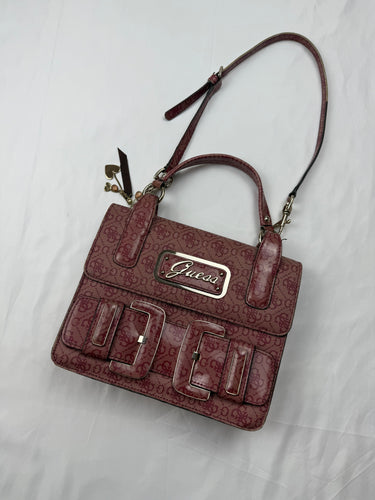 Burgundy monogram small crossbody bag (25x20cm)
