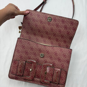 Burgundy monogram small crossbody bag (25x20cm)