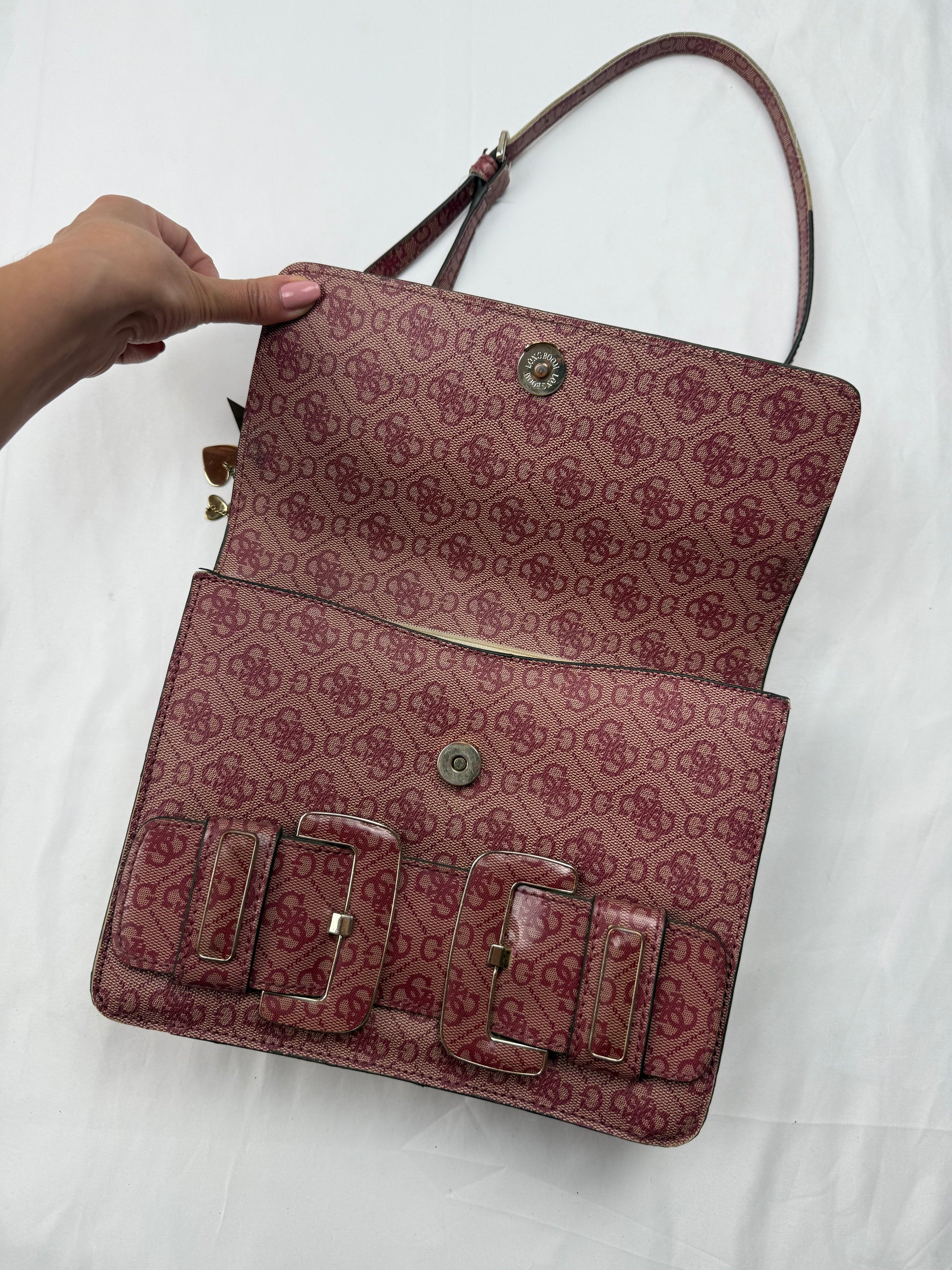 Burgundy monogram small crossbody bag (25x20cm)