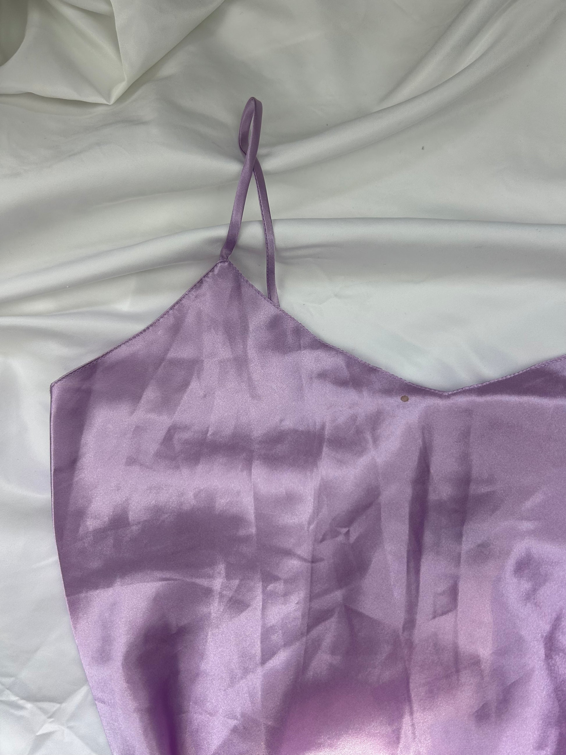 Satin pink babydoll mini dress (S/M)