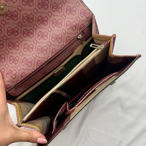 Burgundy monogram small crossbody bag (25x20cm)