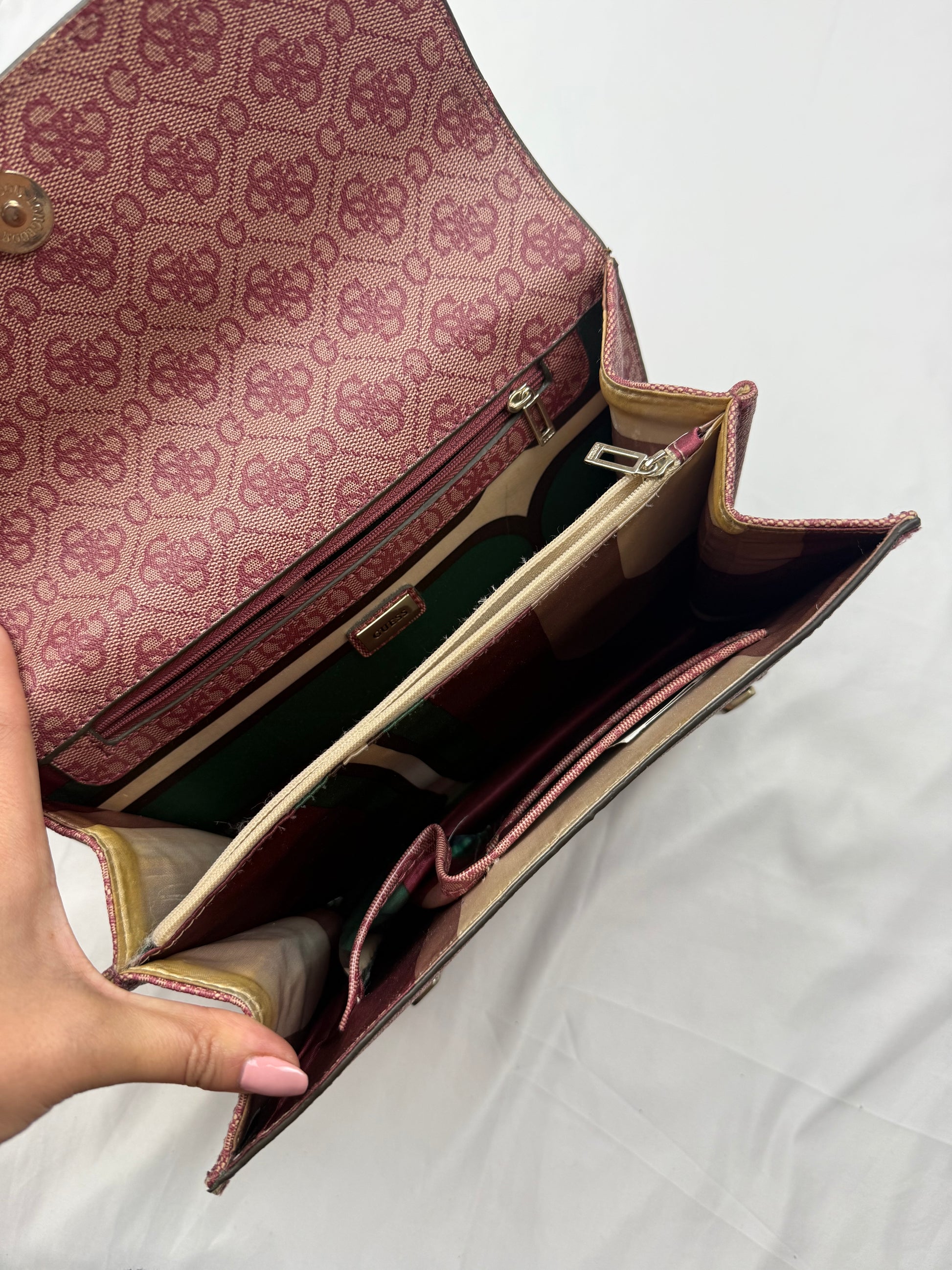 Burgundy monogram small crossbody bag (25x20cm)