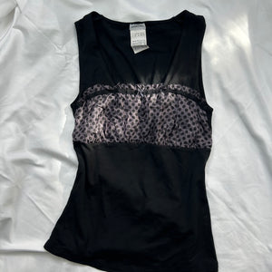 Black lingerie stretchy tank top (S/M)