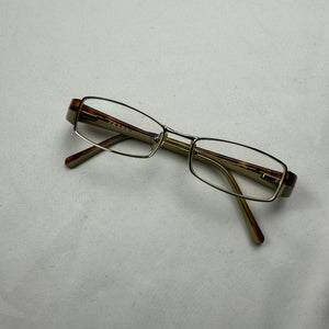 Beige logo 2000s office siren glasses (with prescription)