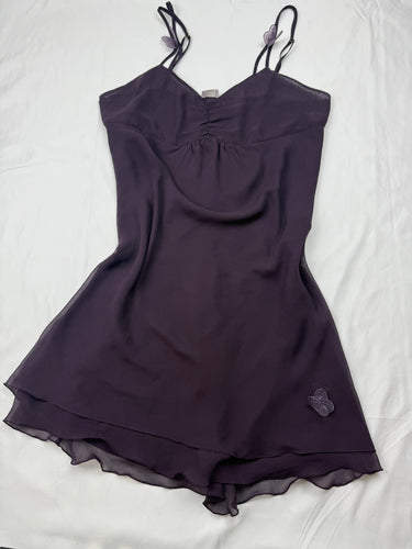 Purple mesh lined butterflies babydoll dress (S/M)