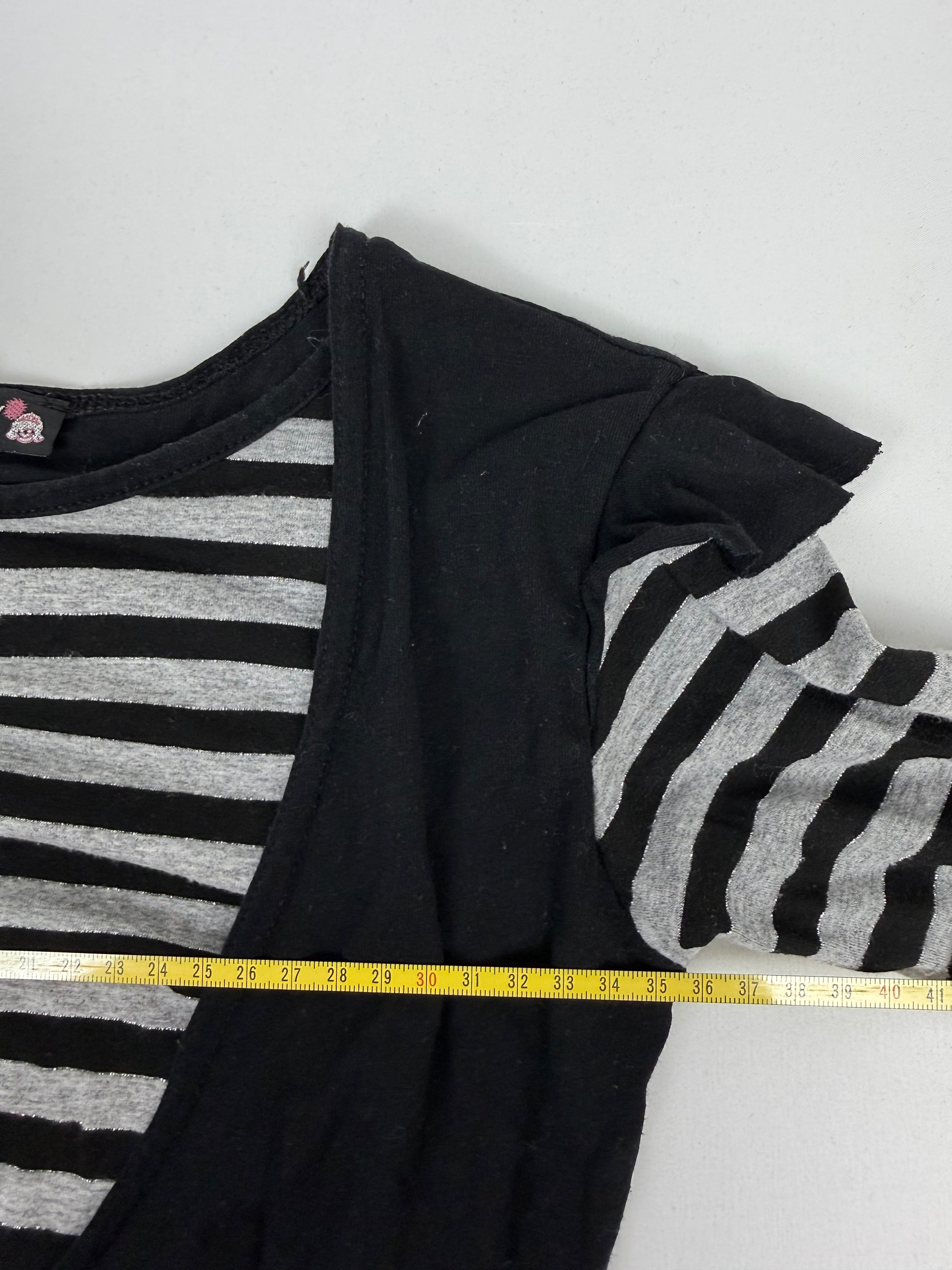 Black striped 2 in 1 long sleeves top (S)