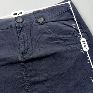 Grey velvet ribbed low rise mini skirt (S/M)