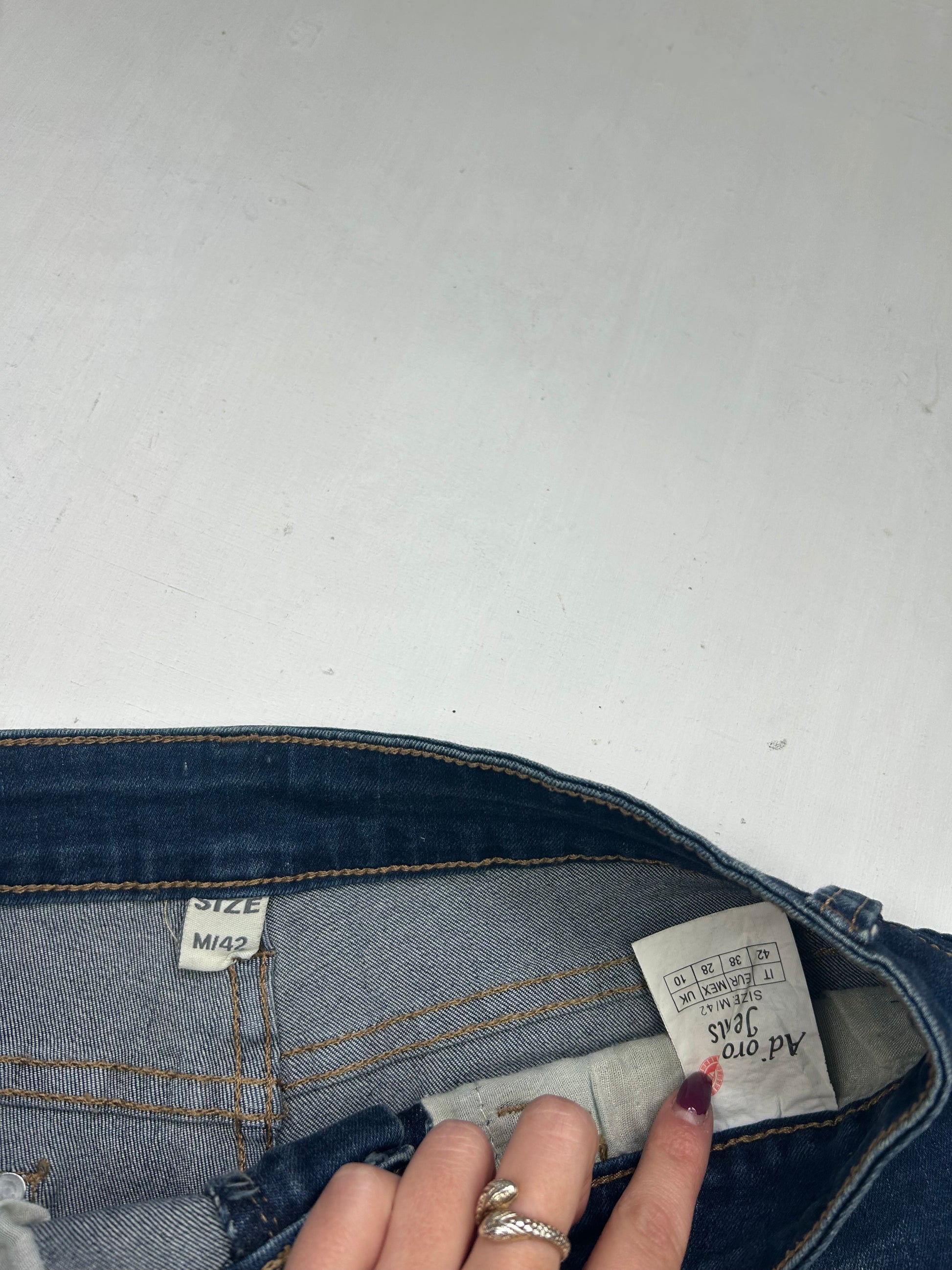 Navy denim low rise mini short (S/M)